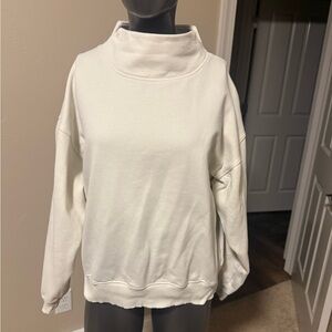 American Eagle Outfitters Cream High-Neck Sweatshirt